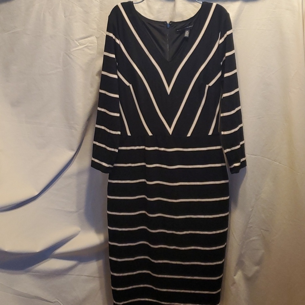 WHBM Stripe Bodycon Midi Dress SZ 00
